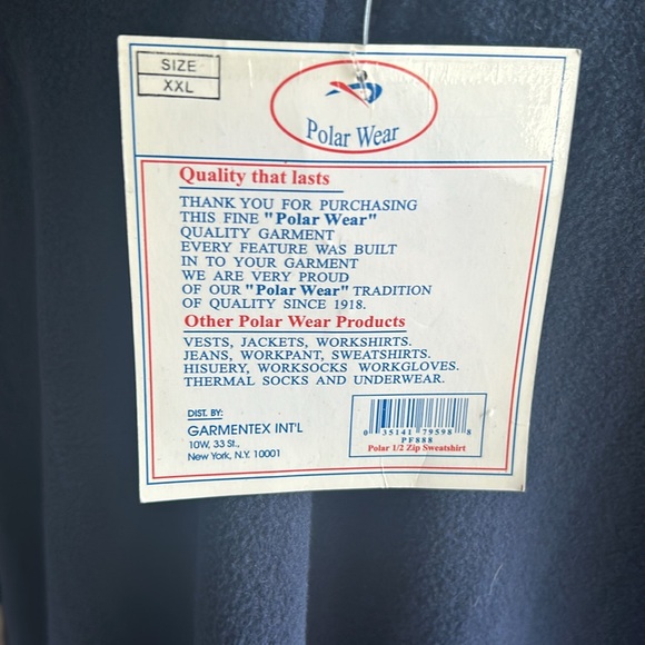 Polar Wear Navy Zip Up Fleece Jacket - XXL NWT - Picture 2 of 5